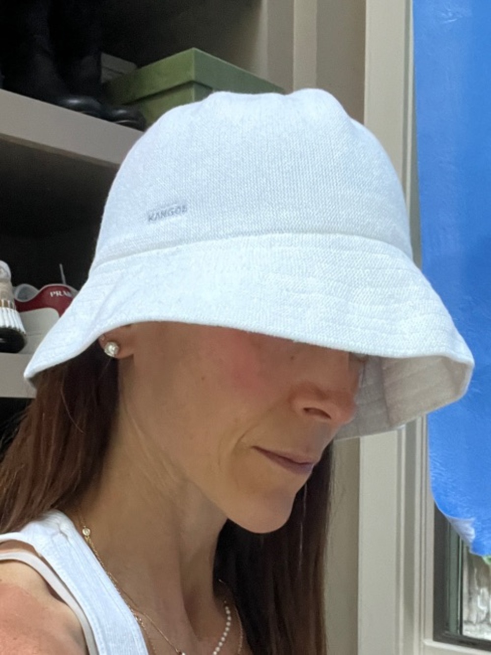 Kangol Luxury Cotton Crusher White Bucket Hat Size Regular